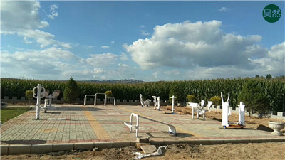 山西介休安裝公園里的戶外健身路徑器材現場 山西介休安裝公園里的戶外健身路徑器材現場