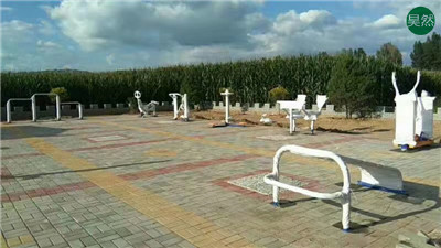 山西介休安裝公園里的戶外健身路徑器材現場 山西介休安裝公園里的戶外健身路徑器材現場